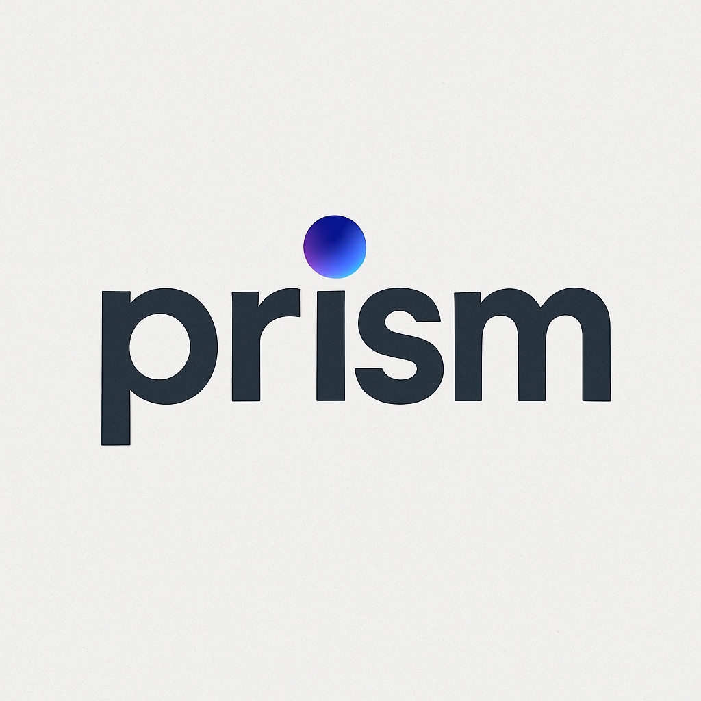 Modern Minimalist Prism Logo Design with Gradient Circle