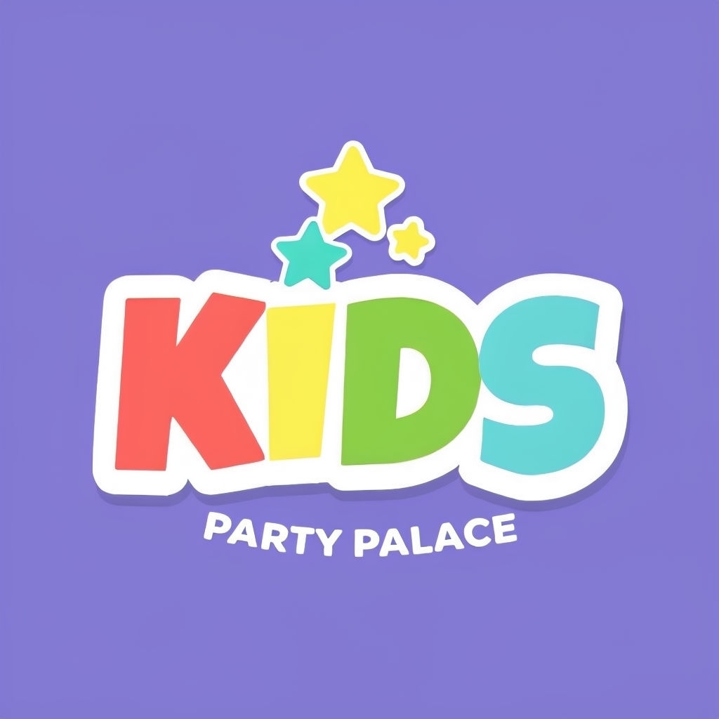 Vibrant Kids Party Palace Colorful Logo Design