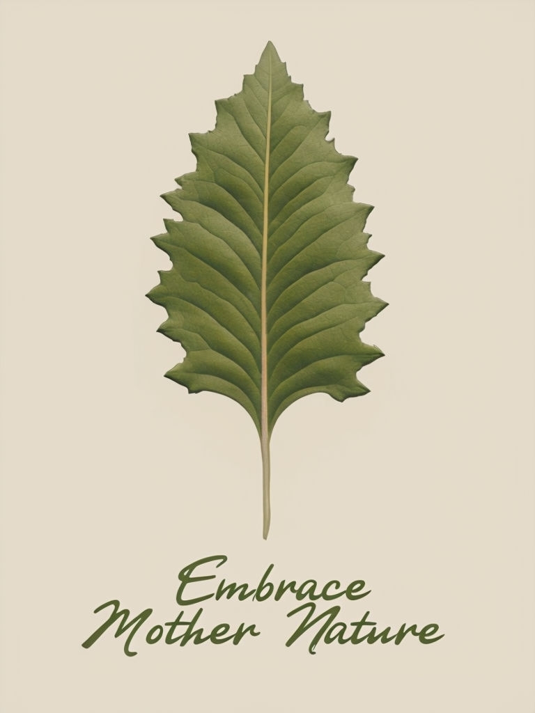 Embrace Mother Nature Minimalist Leaf Art Poster