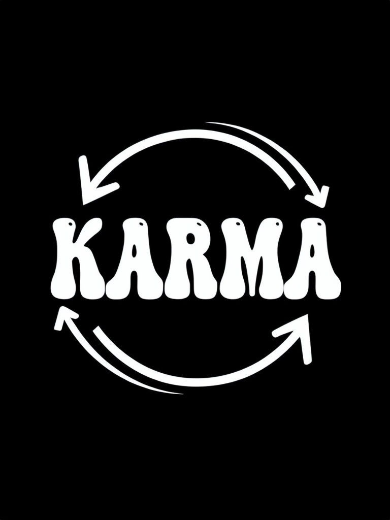 Minimalist KARMA Graphic with Curved Arrows Poster