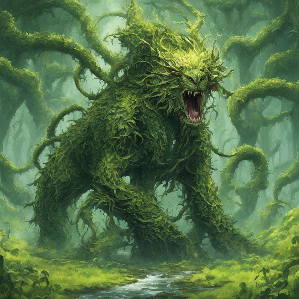 Generate a picture of an nature elemental. With 6 legs and m... by