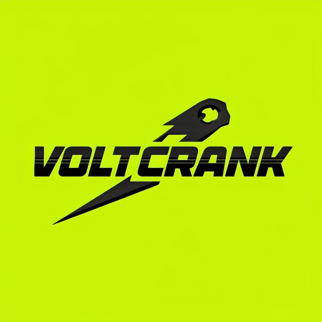 Bold Minimalist VOLT CRANK Electric Bicycle Logo Design