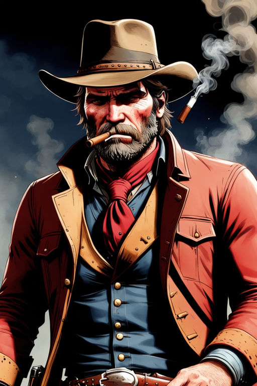 Arthur morgan smoking a cigar in red dead redemption detaile... by ...