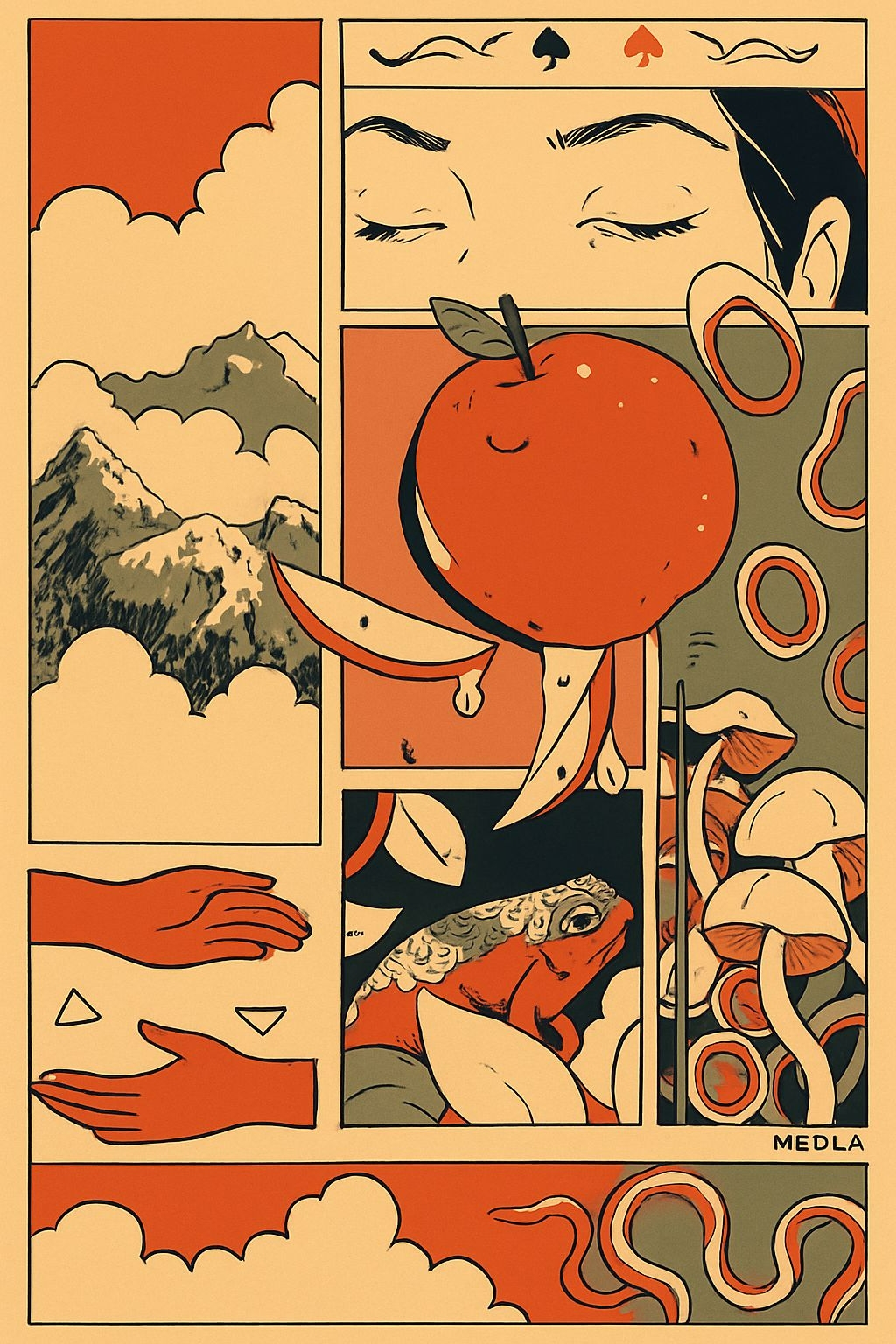 Surreal Comic-Style Dreamscape Illustration T-Shirt