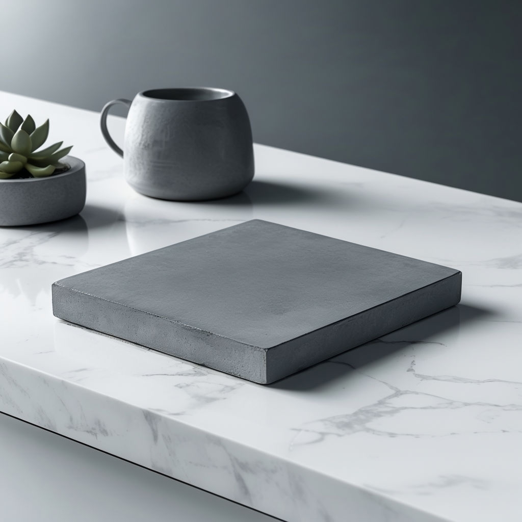 Sophisticated Slate Gray Minimalist Coaster Mockup