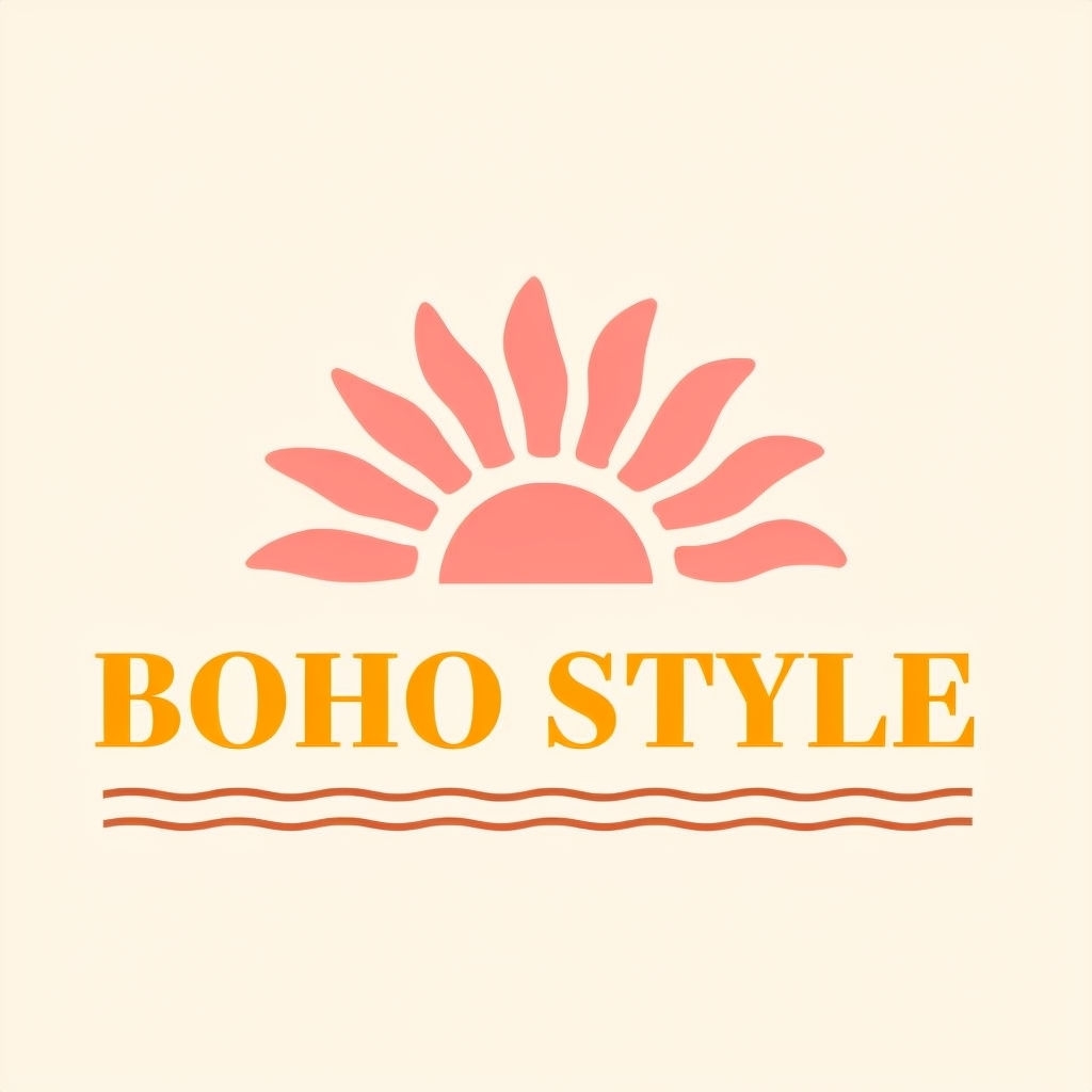 Uplifting Minimalist Boho Style Sun Logo Design