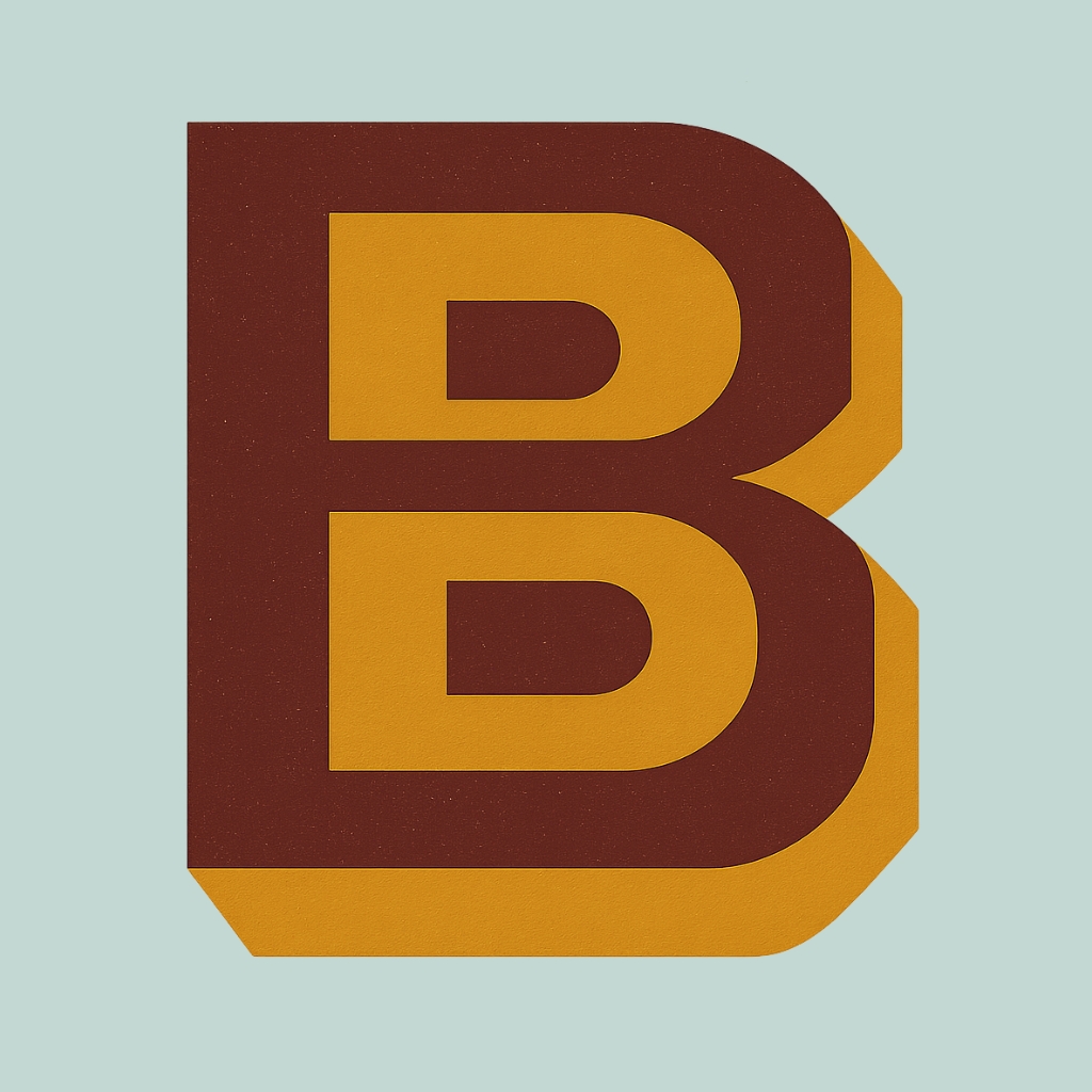 Retro Interlocked Letter B and D with Vintage Texture Monogram