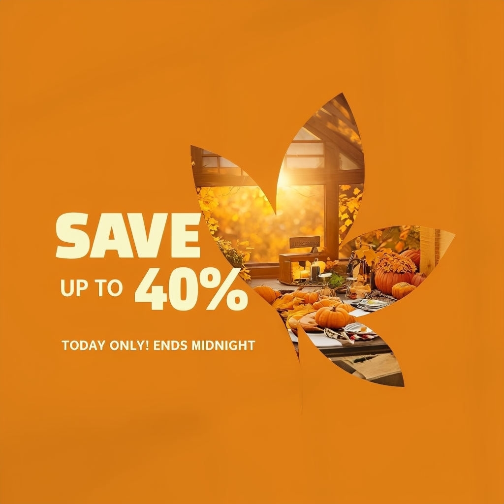 Vibrant Autumn Sale Promo with Leaf Cutout Design Social Media Post