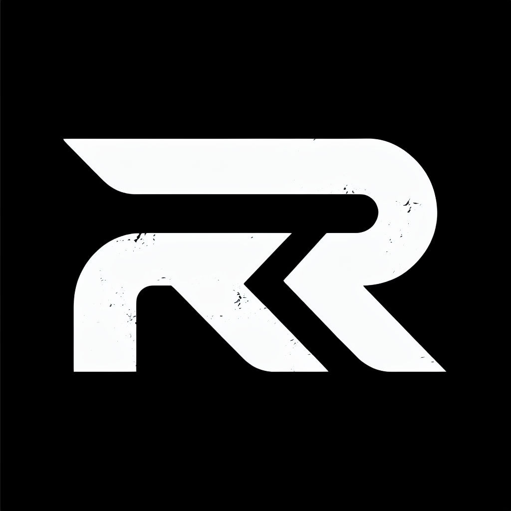 Bold Minimalist RR Logo Design on Black Background Logo