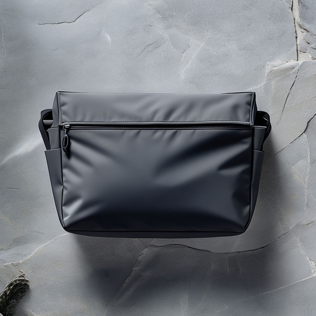 Modern Minimalist Sling Bag Mockup on Grey Stone Surface