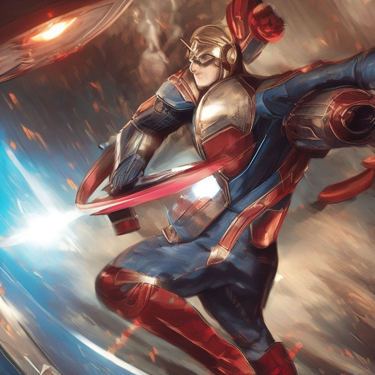 Captain America flying in space by W Mr. Playground