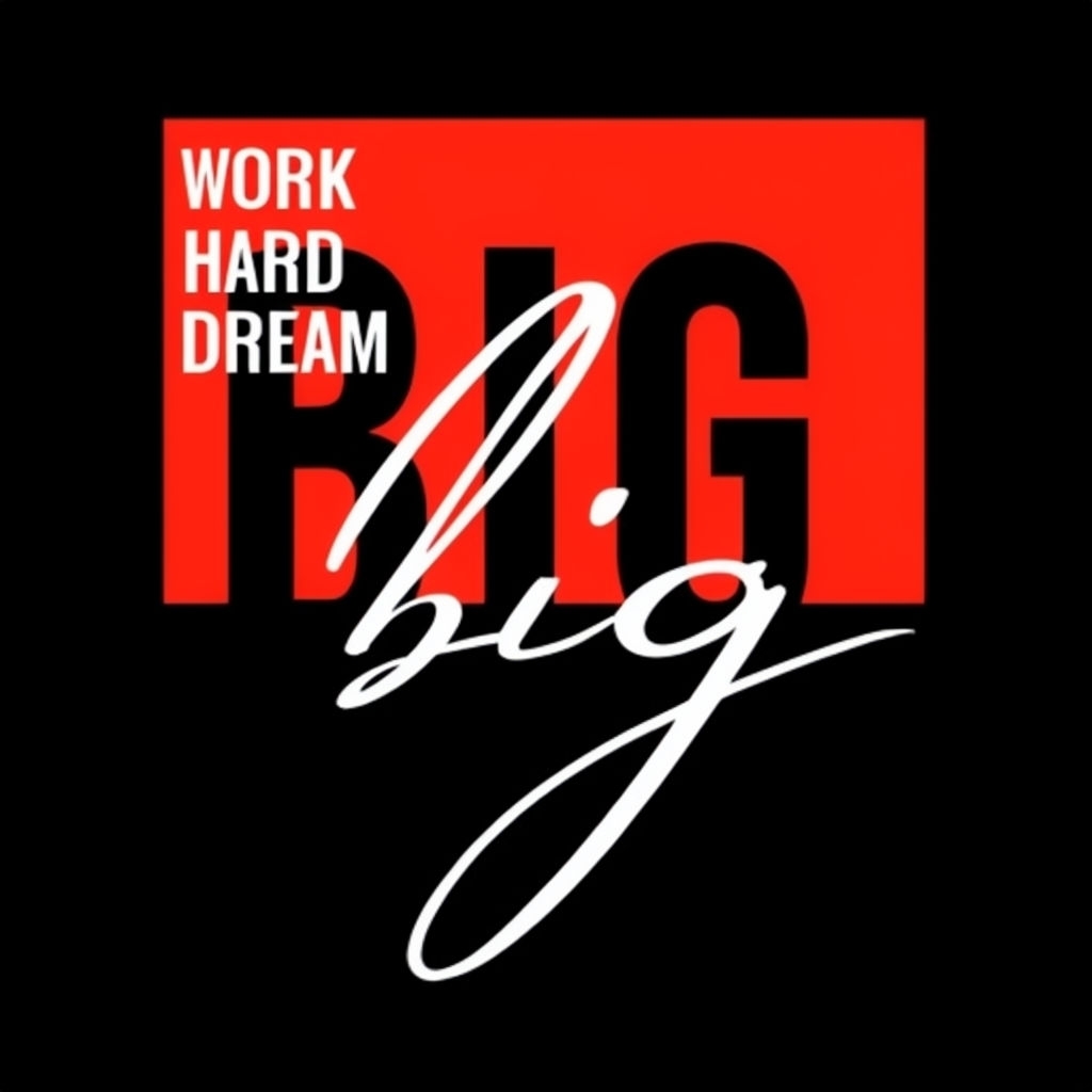 Inspirational Work Hard Dream Graphic T-Shirt Design