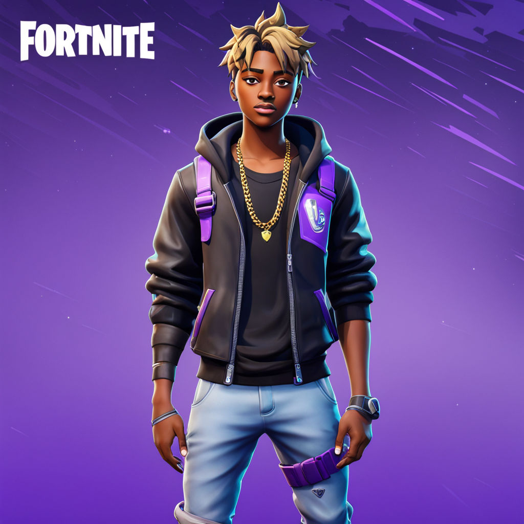 Juice wrld fortnite skin standing in fortnite map by Sam Salas Playground