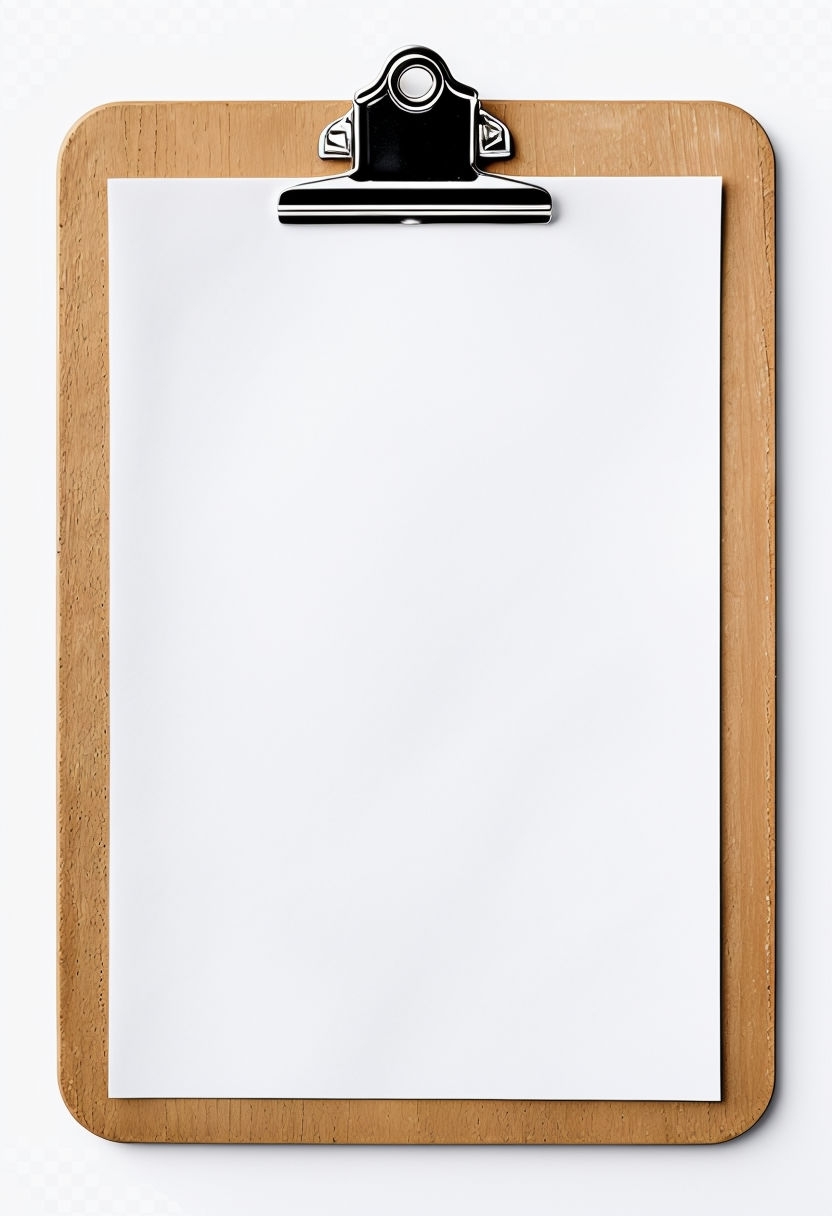 Minimalist Wooden Clipboard with Blank Paper Mockup