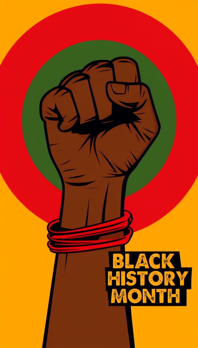 Empowering Black History Month Raised Fist Graphic Phone Case Cover