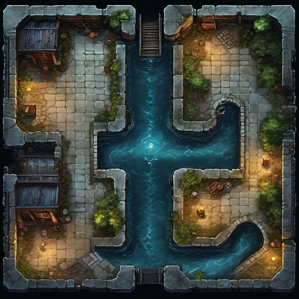 Top-down tabletop battlemap by Rafael Leal - Playground