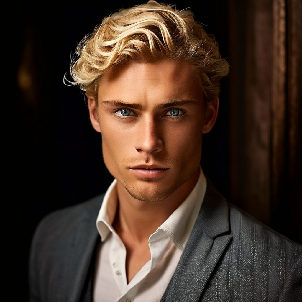 handsome blonde hunk male model