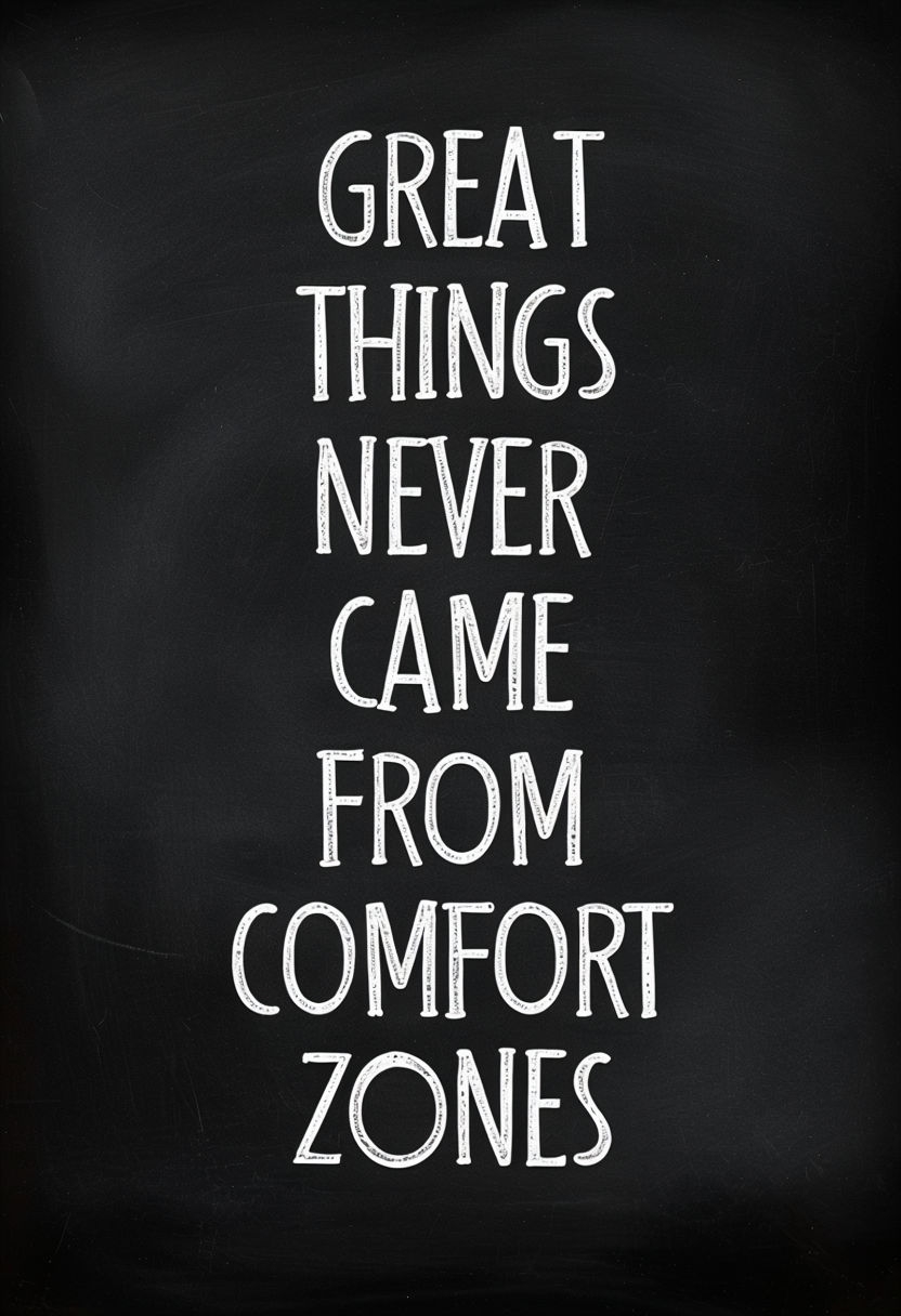 Great Things Never Came From Comfort Zones Chalkboard Poster