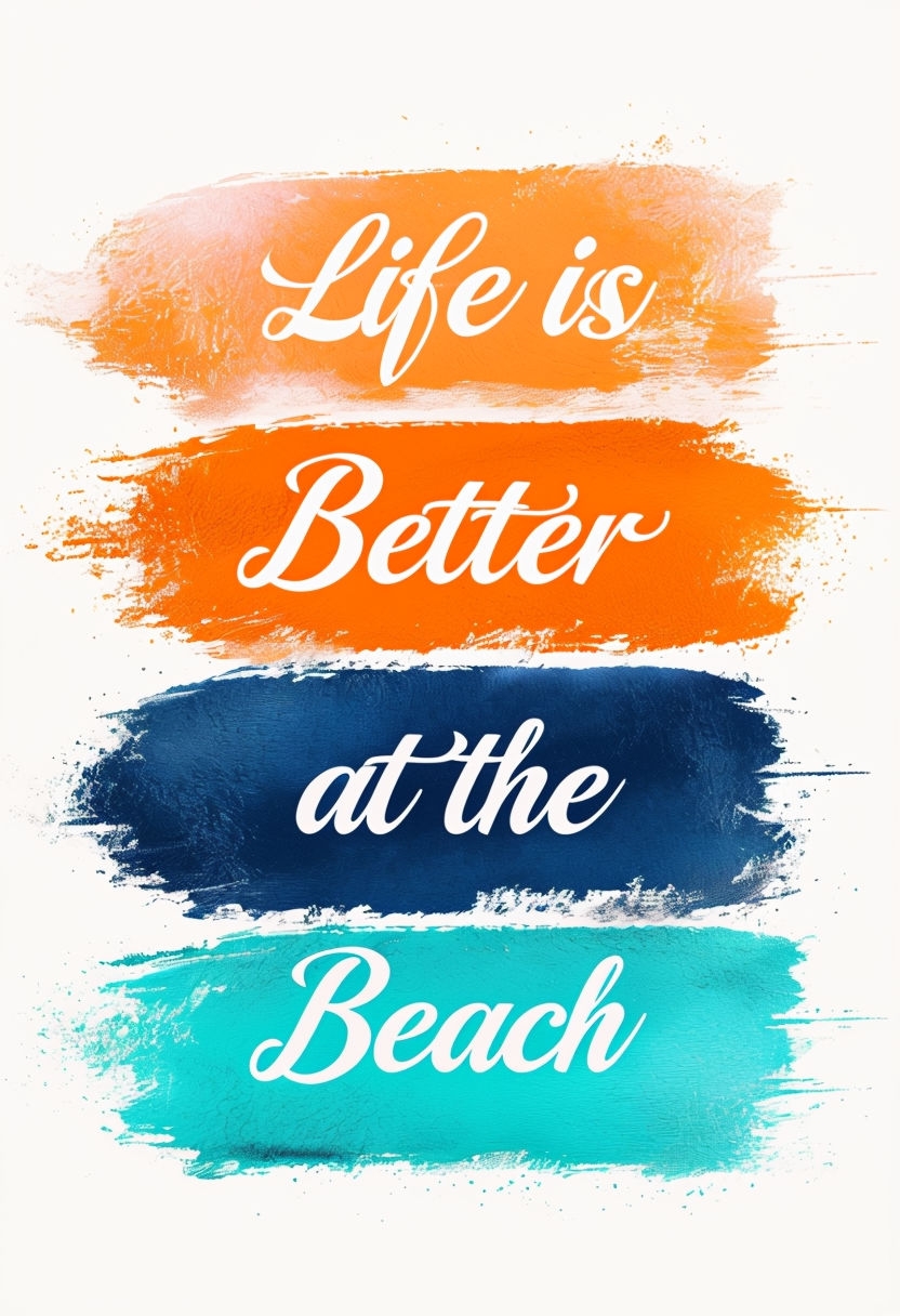 Life is Better at the Beach Colorful Motivational Poster