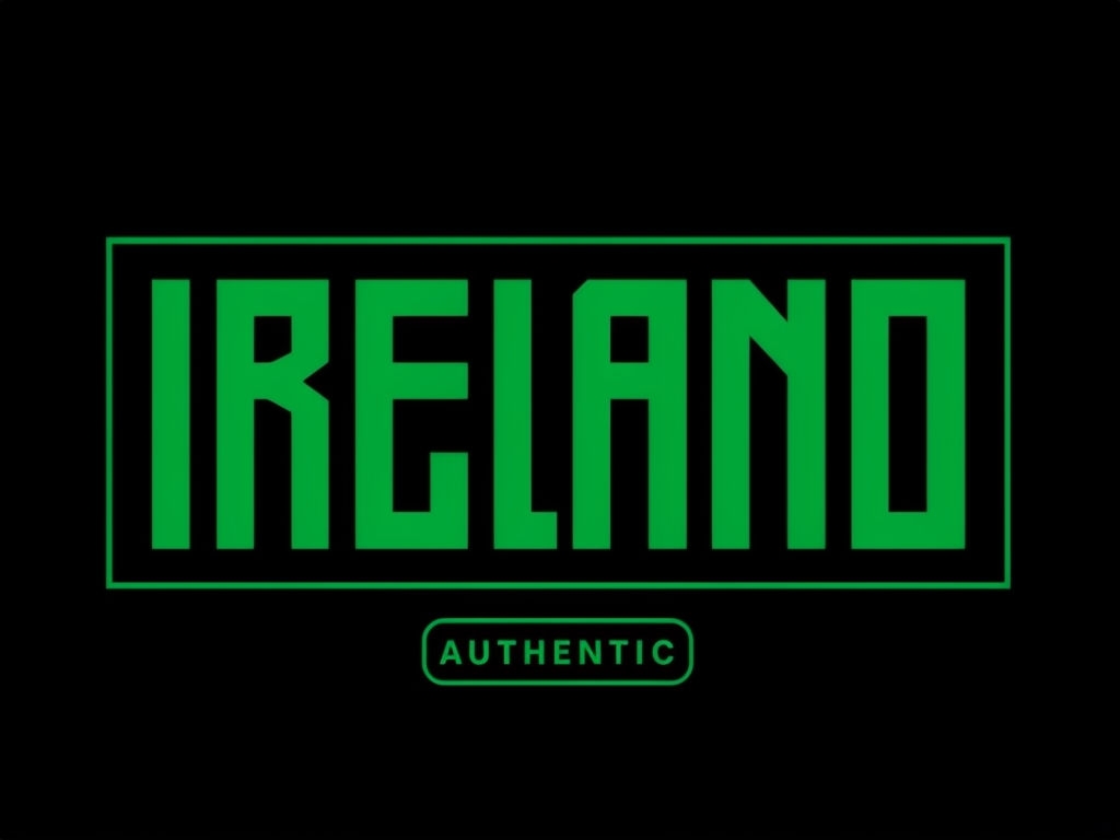 Bold Green Ireland Typography Design for Modern Hat