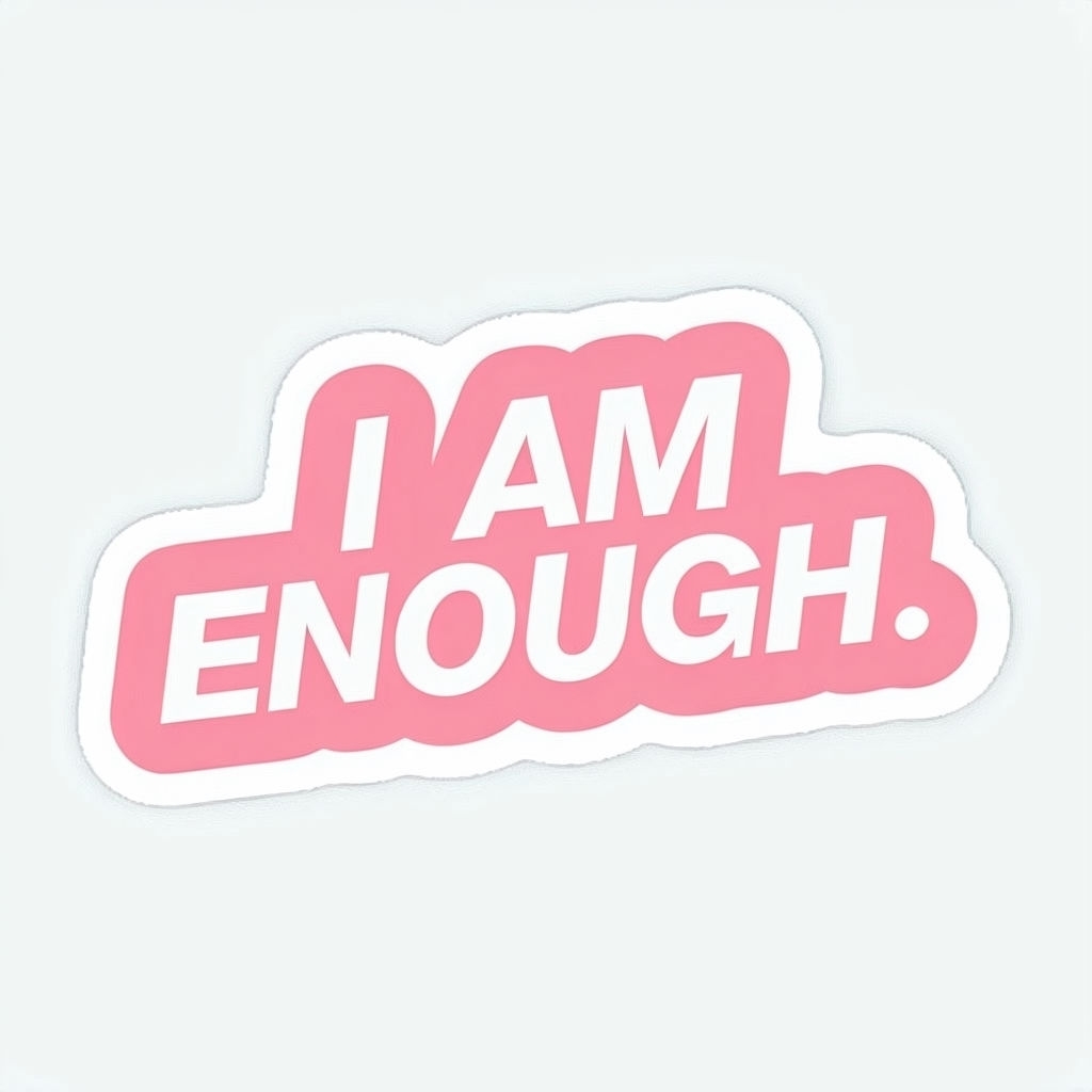 I Am Enough Minimalist Empowering Message Sticker