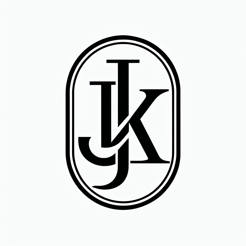 Elegant Intertwined IJK Logo Design in Monochrome Style Monogram