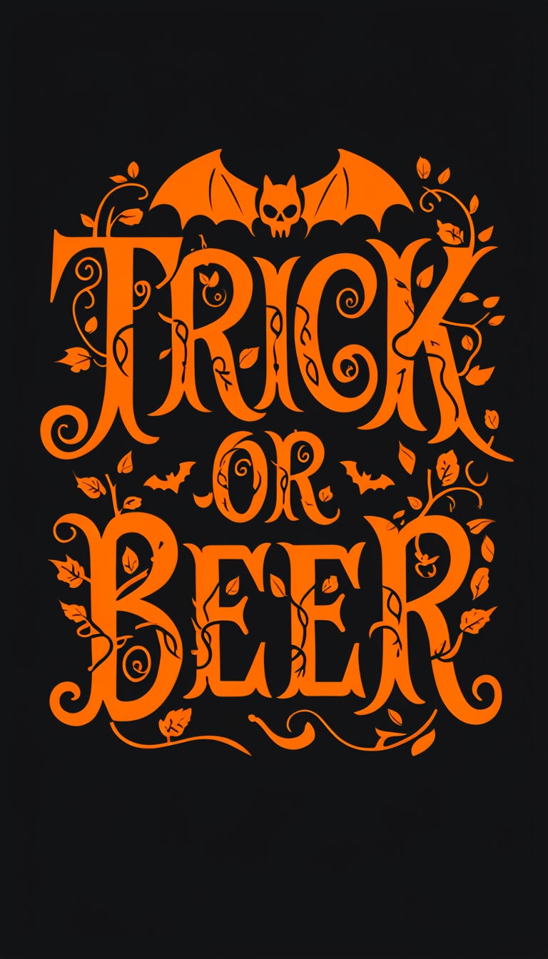 Vibrant Halloween Trick or Beer Graphic Design Poster