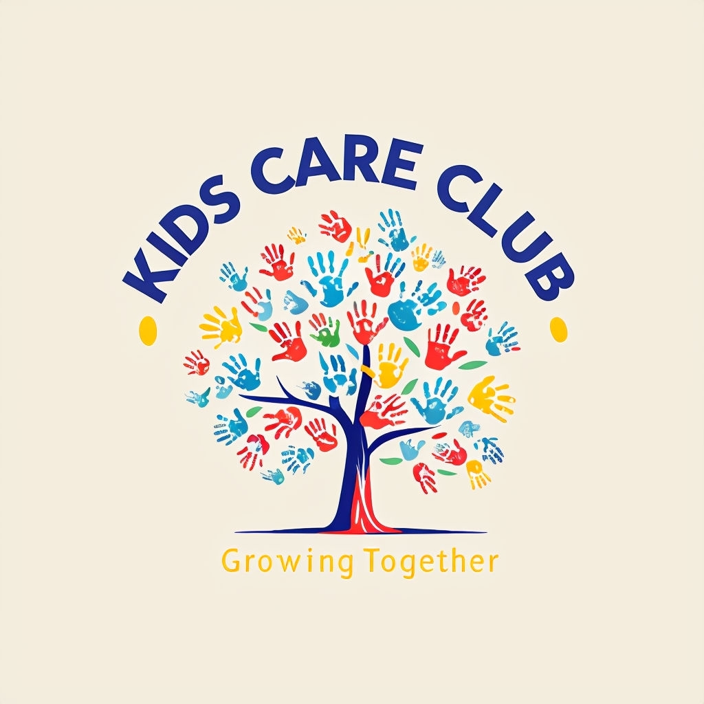 Playful Illustrated Tree Kids Care Club Logo