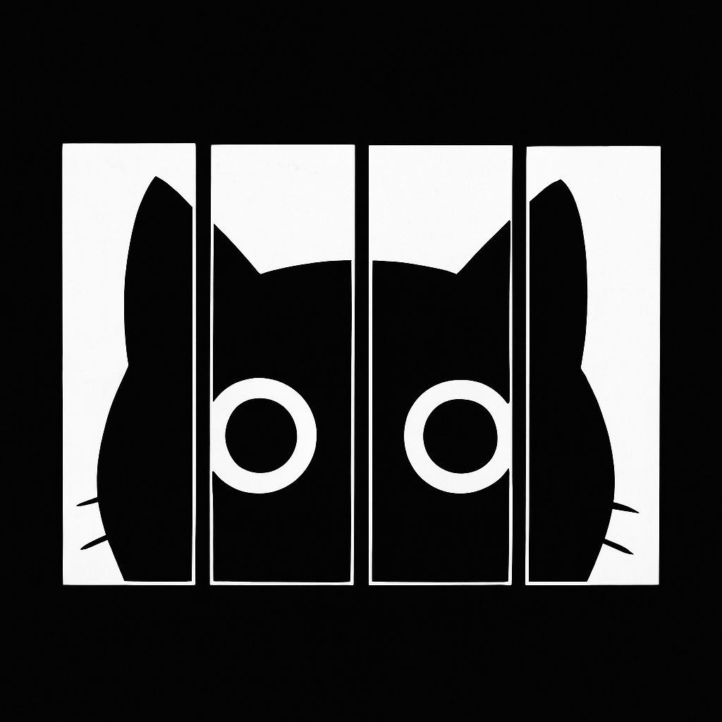 Minimalist Black and White Cat Face Graphic T-Shirt