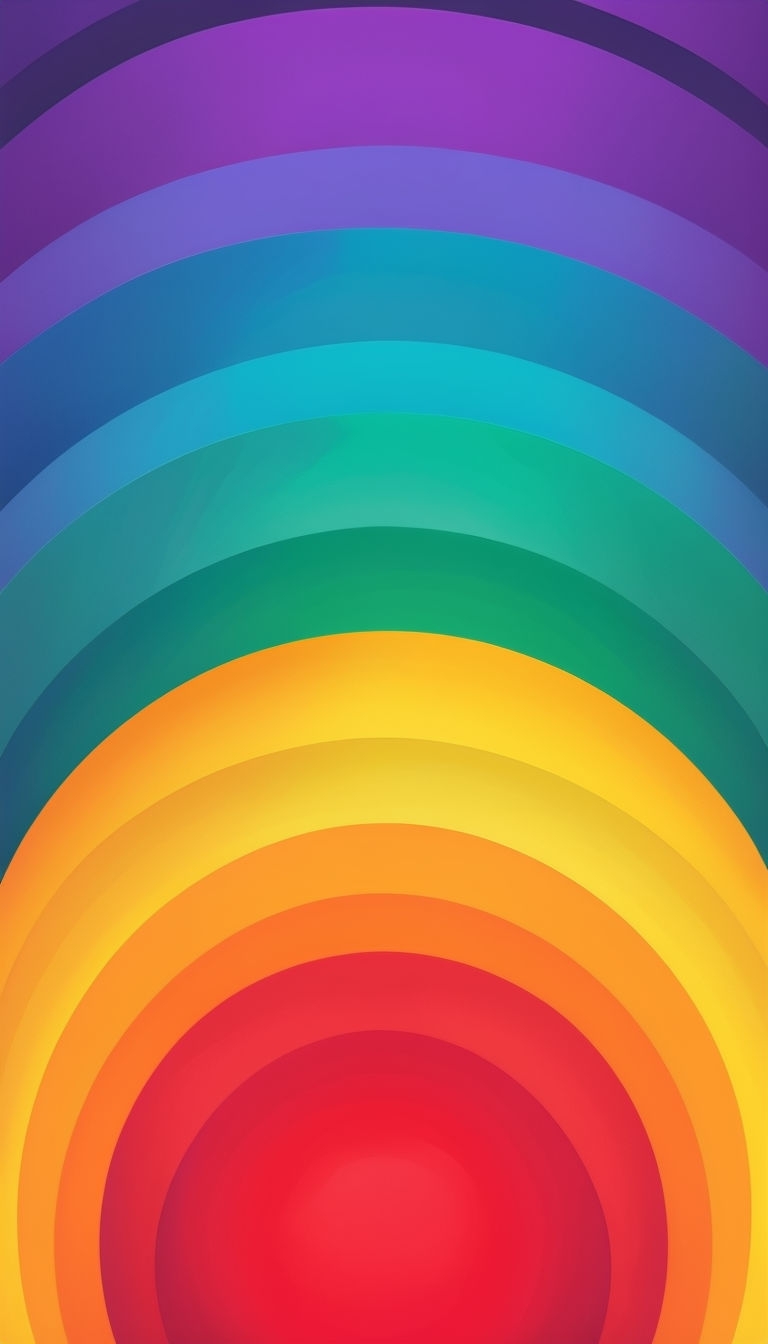 Vibrant Rainbow Circular Bands Gradient Mobile Wallpaper