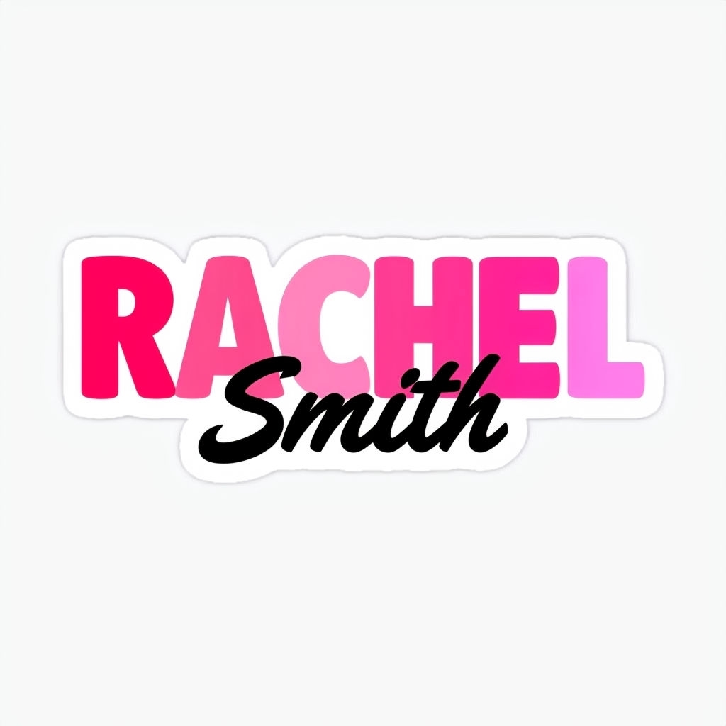 Stylized Rachel Smith Gradient Text Design Sticker