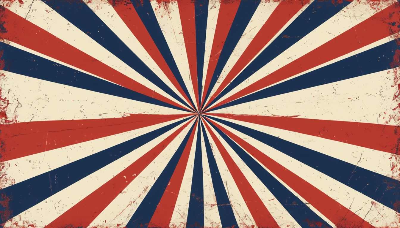 Vintage Radial Sunburst Pattern Poster with Retro Colors Virtual Backgrounds