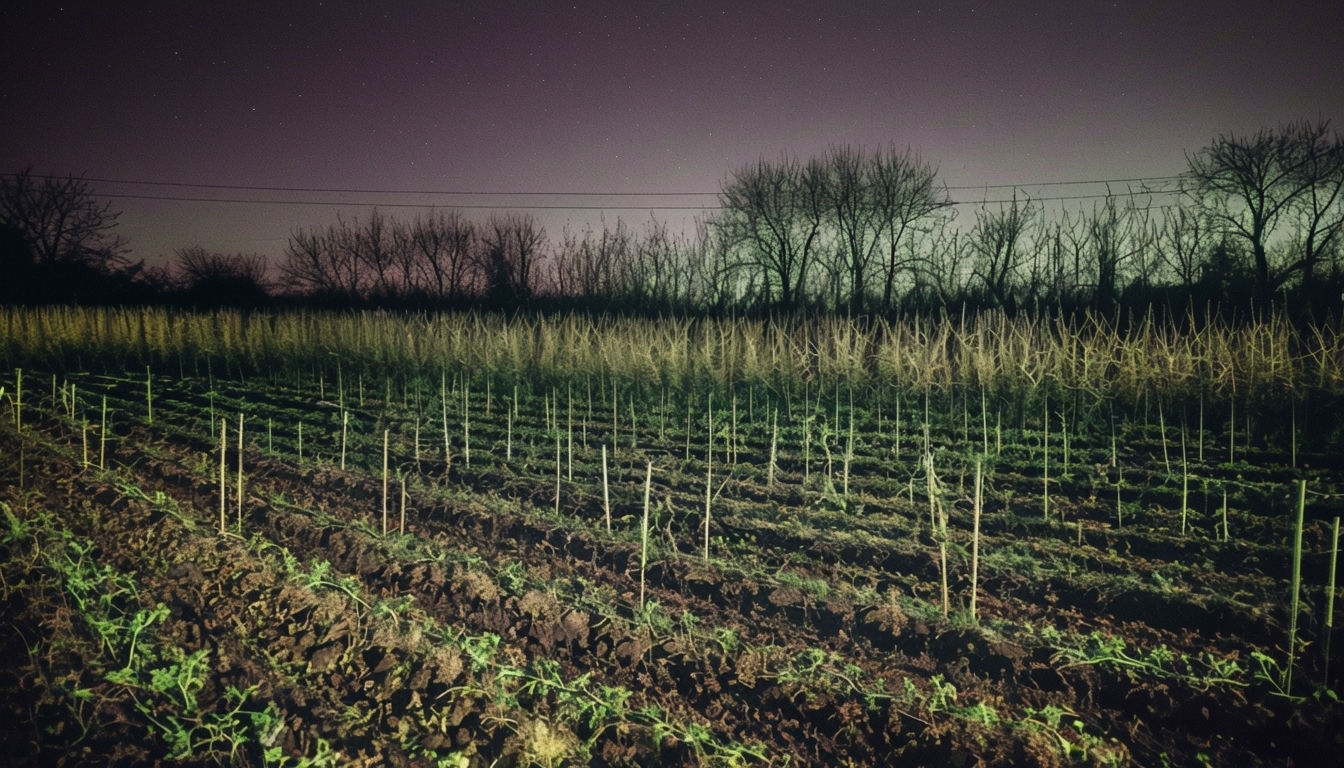 Nighttime Agricultural Field with Stars Virtual Background