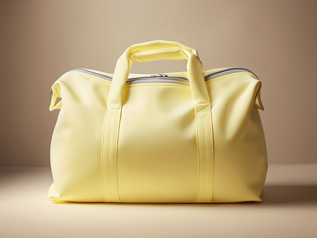 Minimalist Light Yellow Duffle Bag Product Photography Mockup