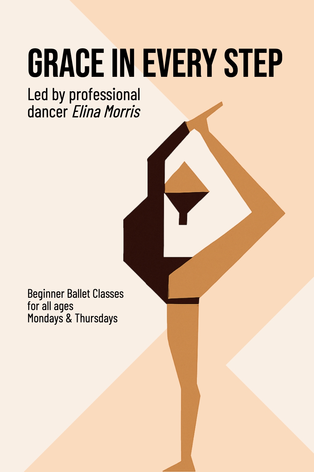Minimalist Ballet Class Promo Poster Featuring Abstract Dancer Flyer