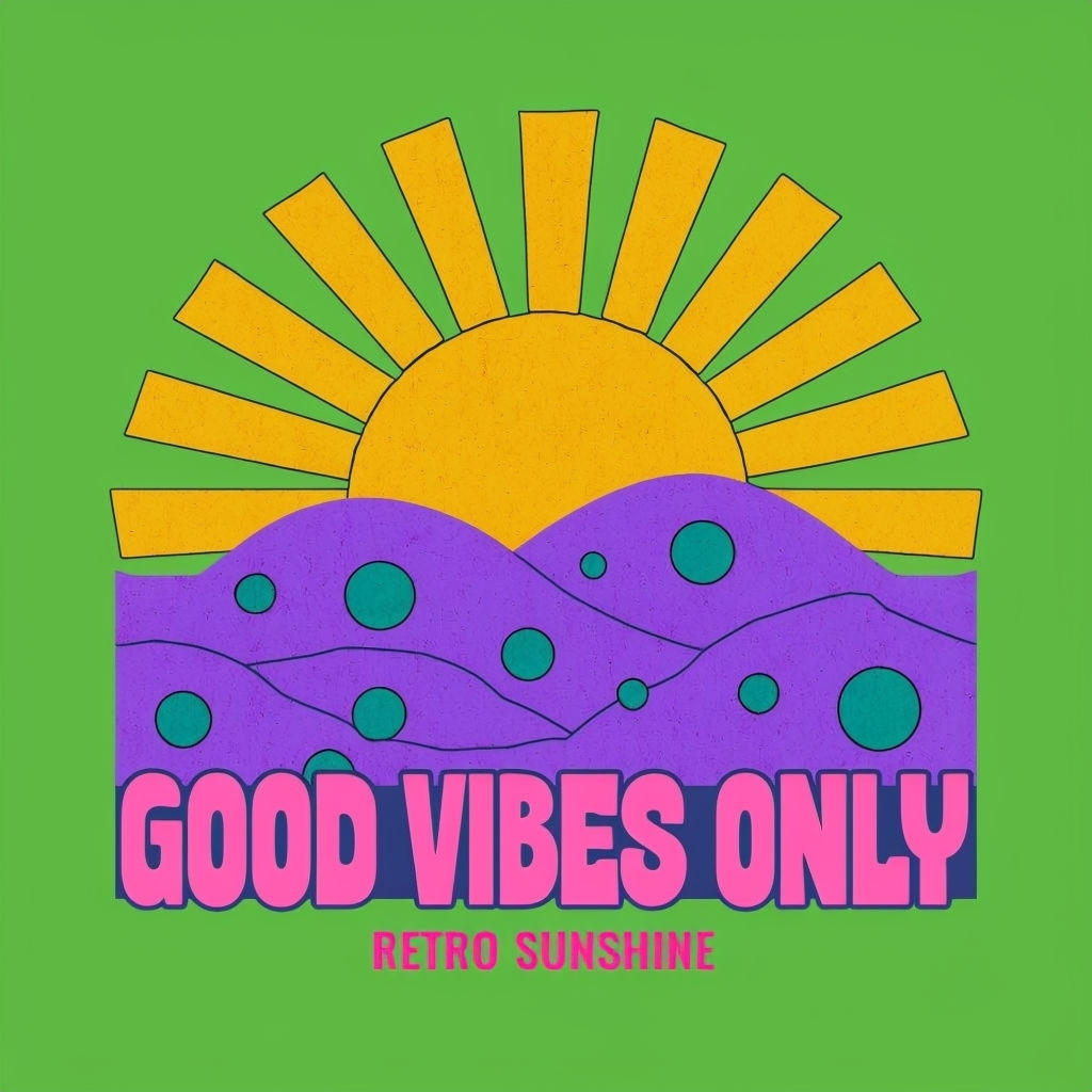 Groovy Retro Sunshine and Good Vibes T-Shirt