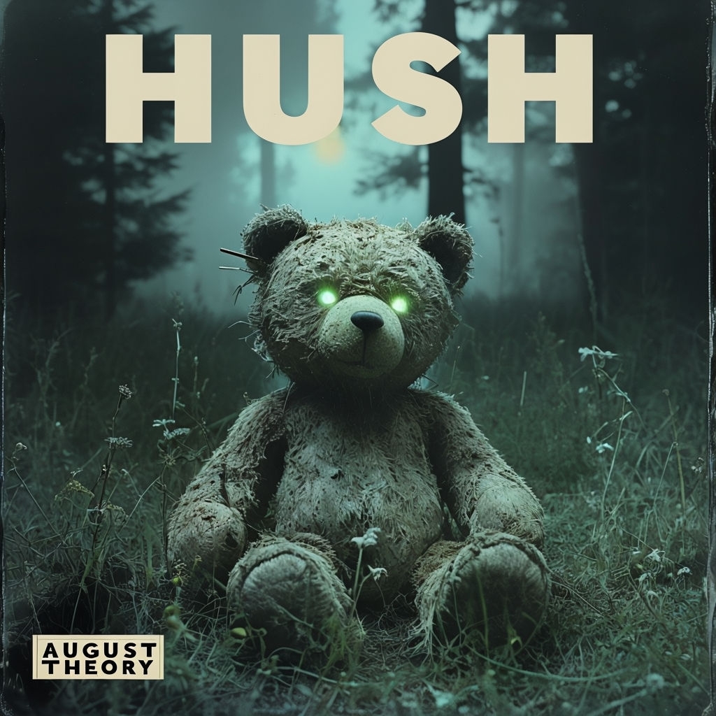 HUSH Eerie Vintage Teddy Bear with Glowing Eyes Album Cover