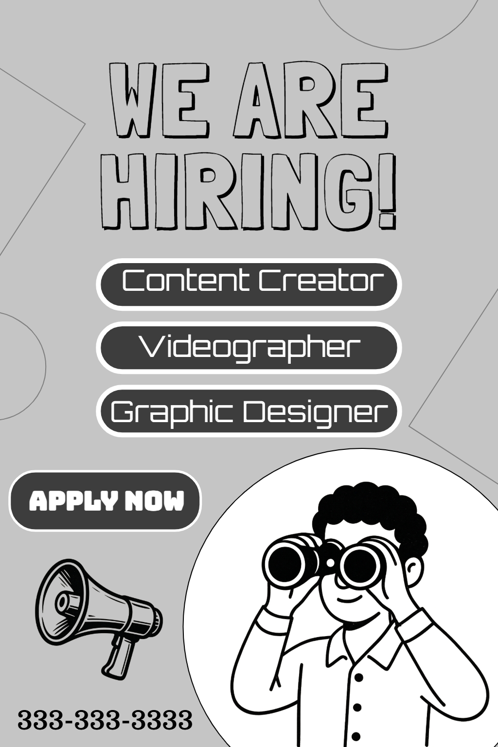 Modern Job Advertisement Poster with Geometric Design Flyer