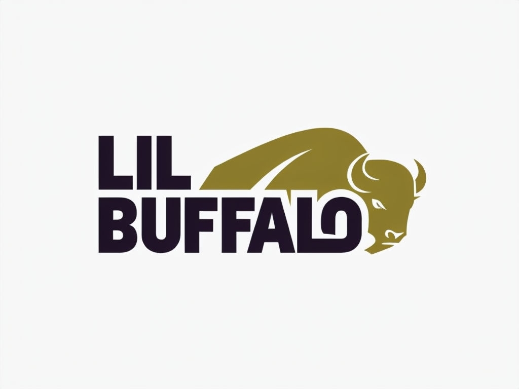 Minimalist Bold Black LIL BUFFALO Logo with Geometric Buffalo Icon