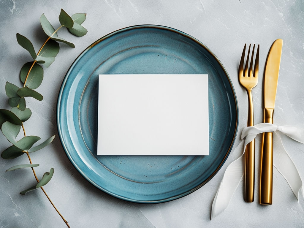 Elegant Minimalist Dining Table Setting Mockup