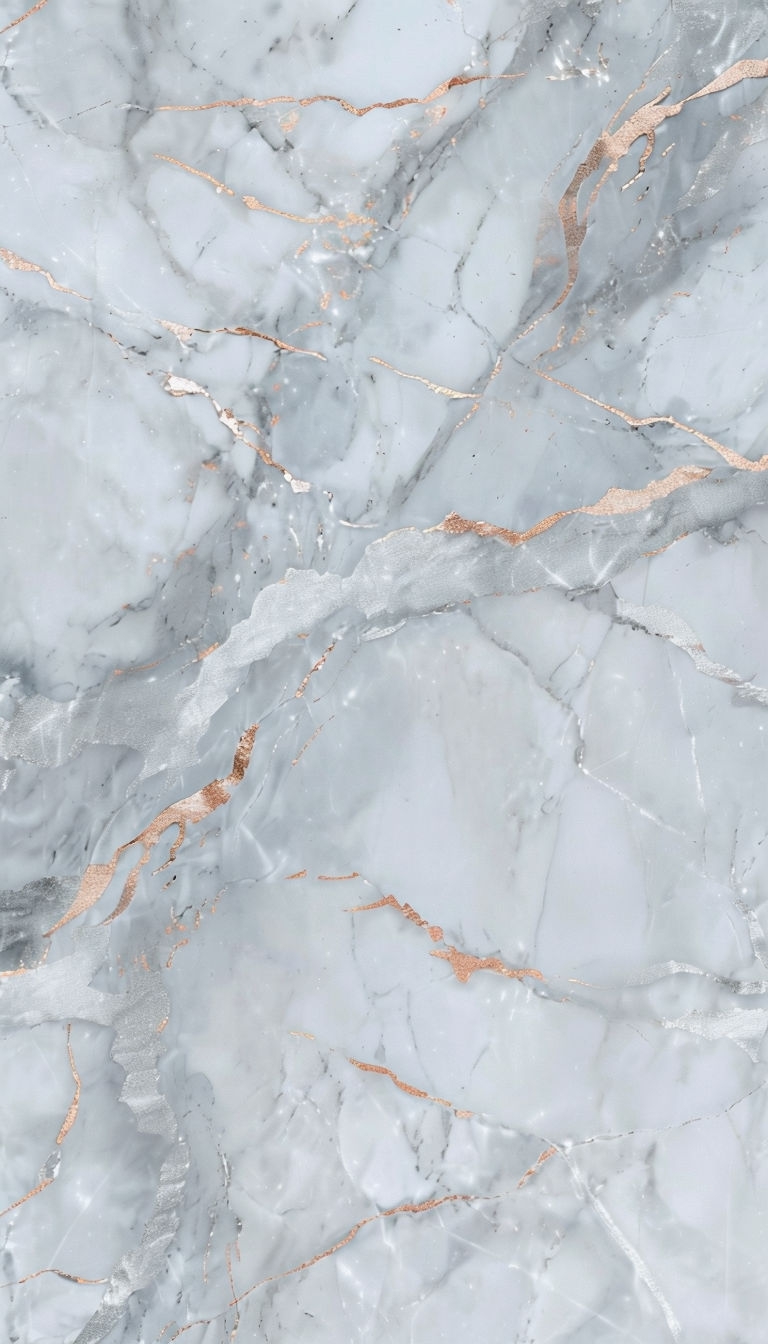 Elegant White Carrara Marble with Rose Gold Veins Wallpaper Mobile Wallpaper