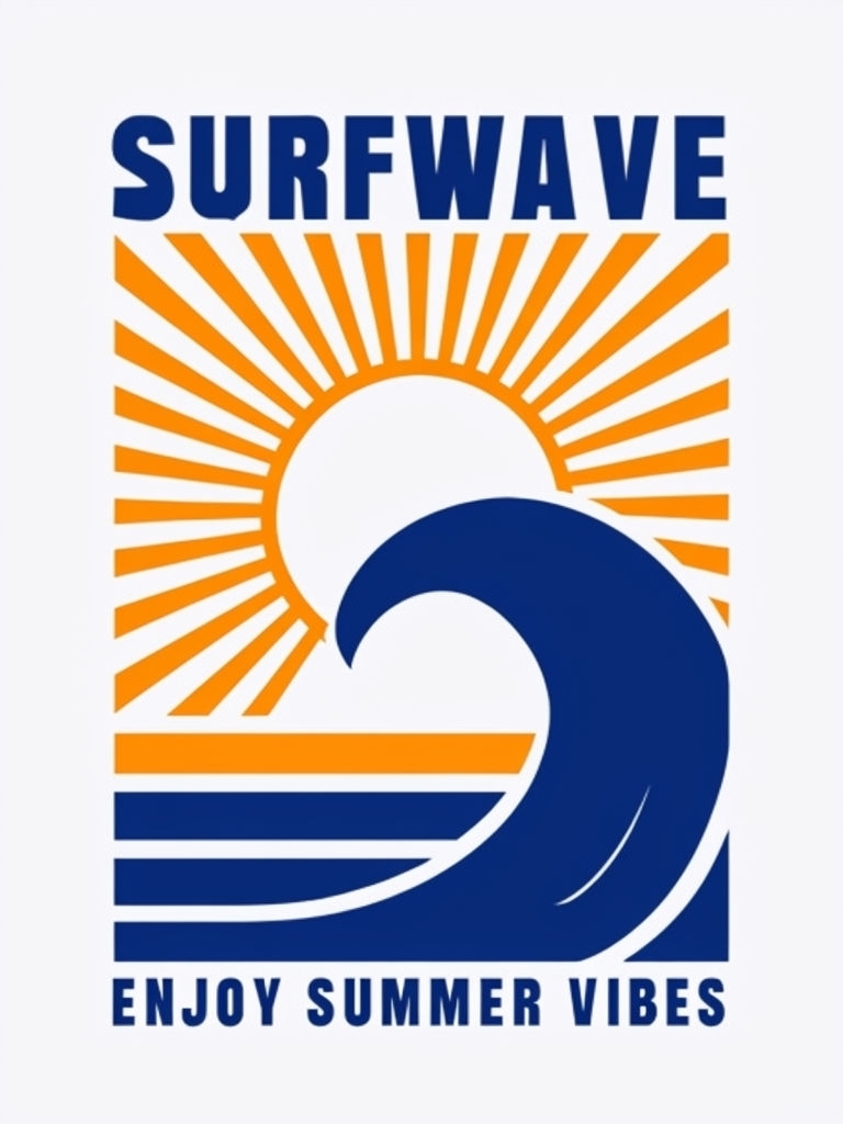 Surfwave Enjoy Summer Vibes Modern Minimalist T-Shirt