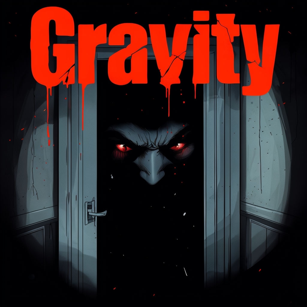 Eerie Open Door with Menacing Red Eyes Digital Artwork for Spotify Album Cover