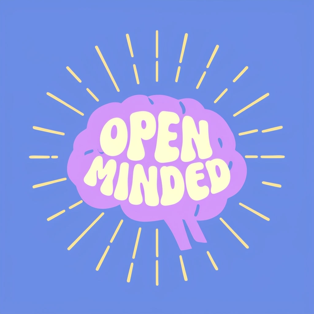 Open Minded Brain Graphic Design T-Shirt