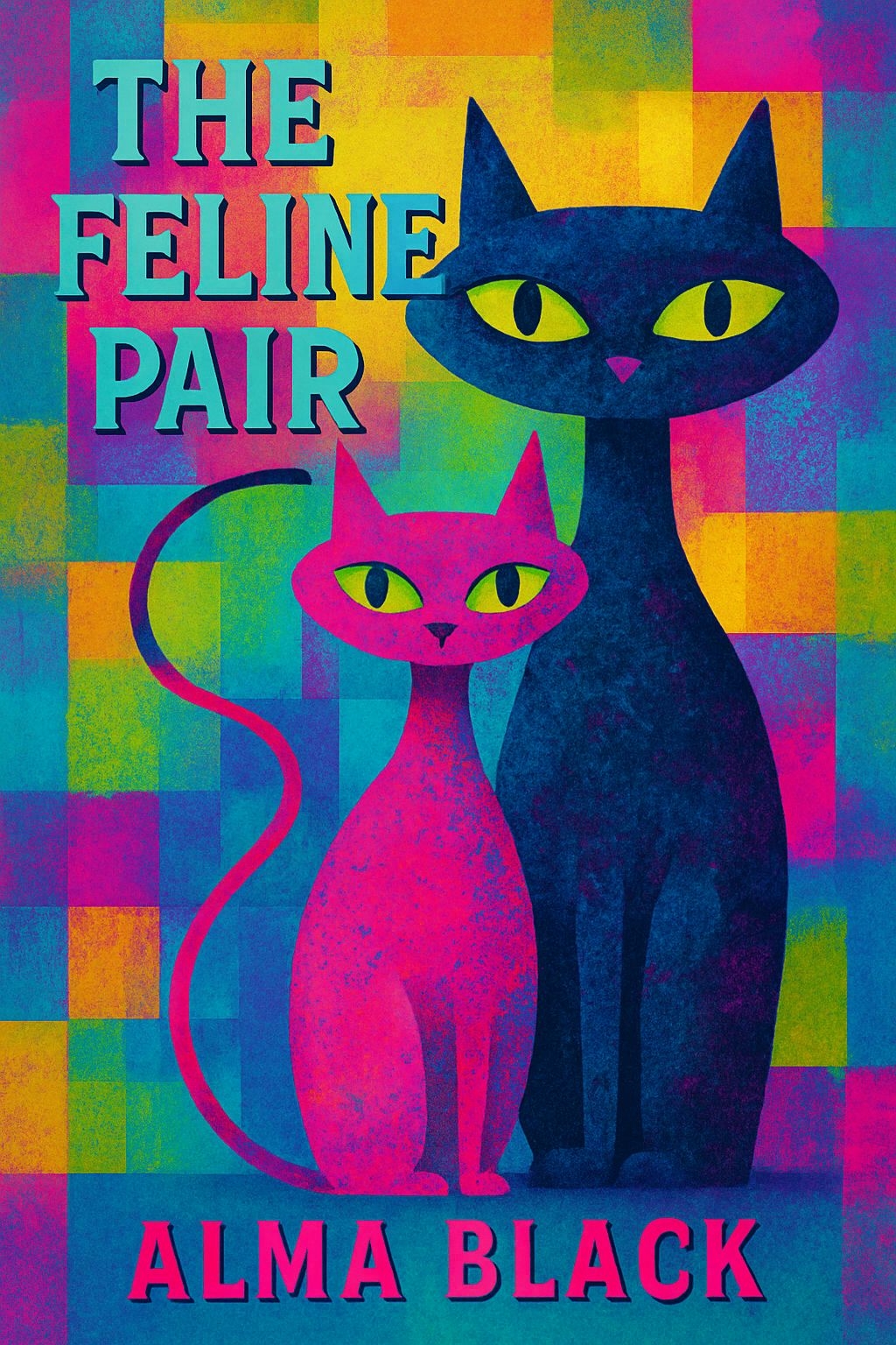 The Feline Pair Colorful Cat Illustration EBook Cover