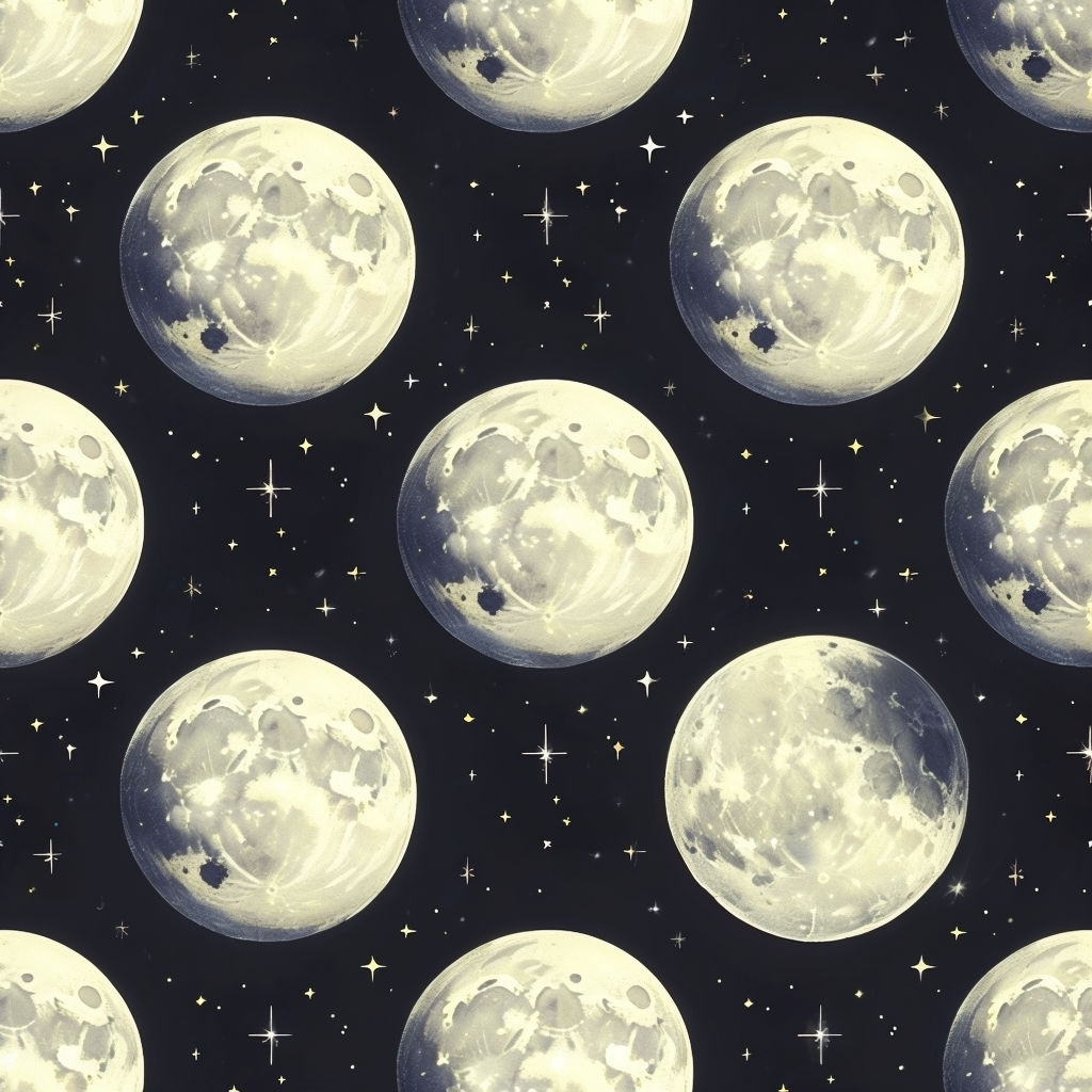 Whimsical Moon and Star Seamless Pattern for Celestial Decor