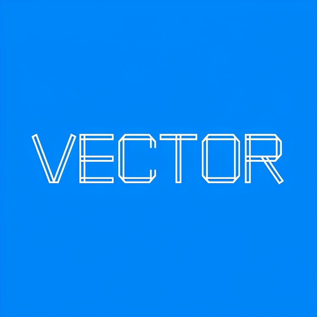 Geometric Vector Logo Design on Electric Blue Background