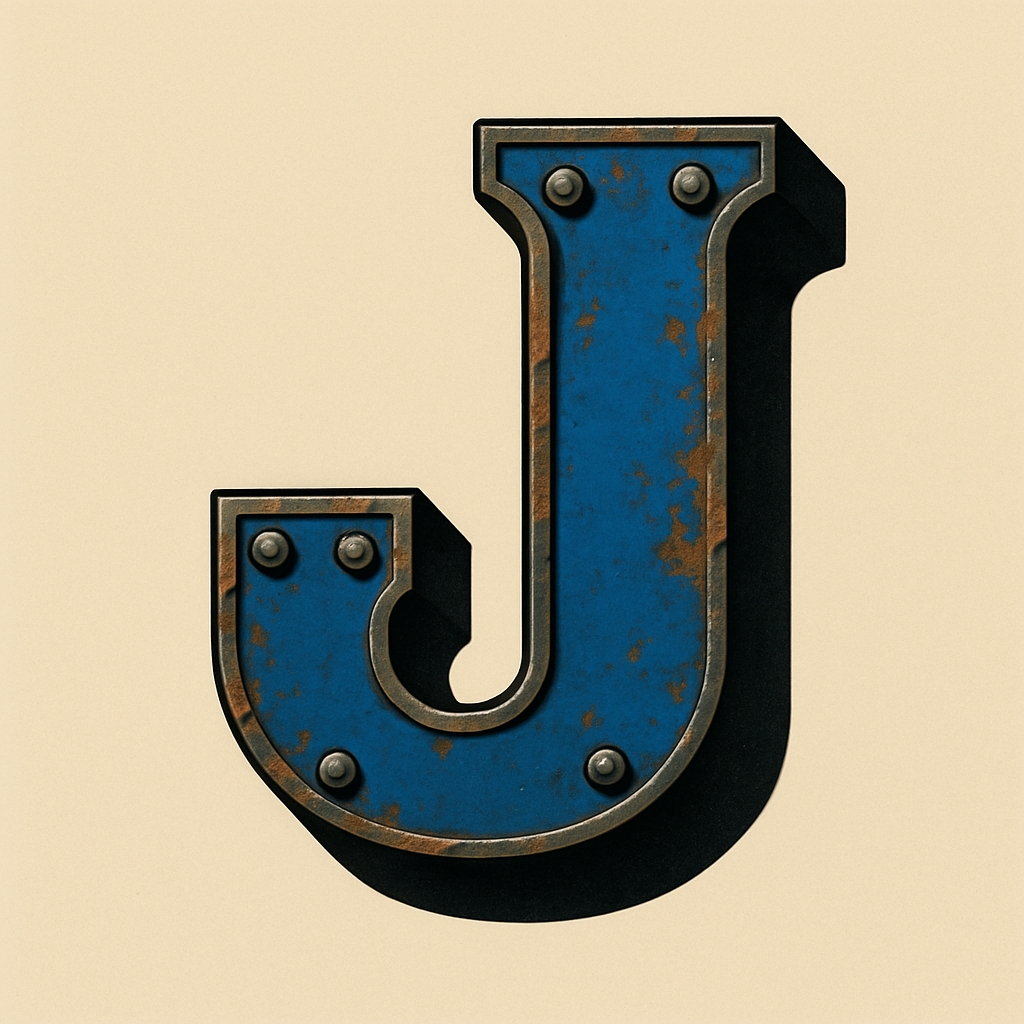 Rustic Vintage Industrial Letter J Illustration Monogram