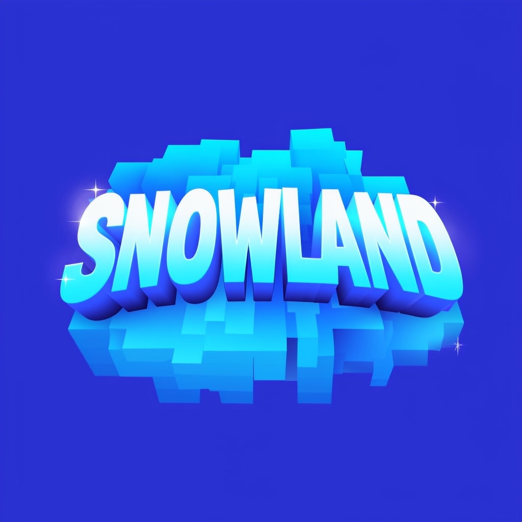 Vibrant 3D Snowland Text Design with Dynamic Layers Logo