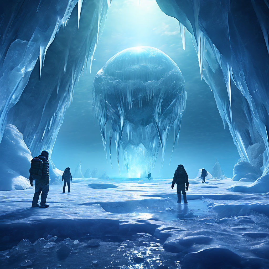 A group of explorers in the alien ruins of Antarctica" - Playground